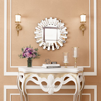 Circular Decorative Statement Wall Mirror for Entryway