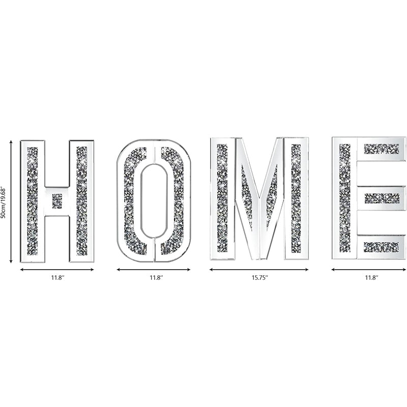 Mirrored Home Letter for Wall Decor Modern Mirror Decorative Wall Art for Home