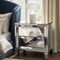 2-Drawer Accent Glam Modern Nightstand with Crystal Knobs