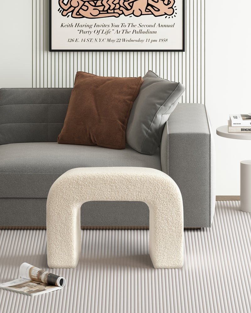 Upholstered Foot Stool Modern Pouf Ottoman