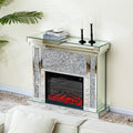 Electric Fireplace with Glass Mantel Surround, Crushed Diamonds inlay