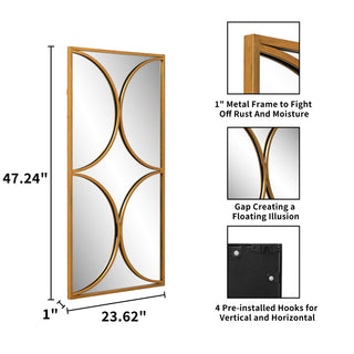 Black Antique  47.2" Modern Decorative Wall Mirror