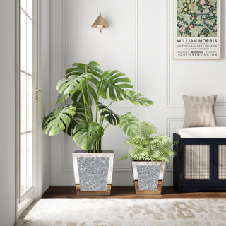 Modern Mirror Pot Planter Crushed Diamond Vase