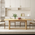 Beige  Modern Rectangular Extendable Dining Table