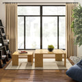 Square Coffee Table, Solid Ash Wood Coffee Table Accent Table for Living Room