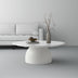 Mesa de centro redonda moderna, diseño de tambor blanco de 35,4 pulgadas