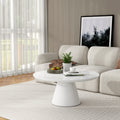 White Modern Round Coffee Table with Cone
