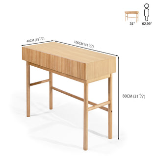 Shyfoy Solid Wood Console Table with 2-Drawer