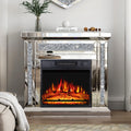 Electric Fireplace with Glass Mantel Surround, Crushed Diamonds inlay