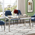 Glam Mirror Wood Rectangular Dining Table