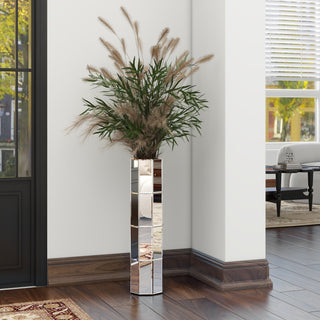 Tall Silver 28 inch Big Vase for Decor Living Room Decorative Large Vase