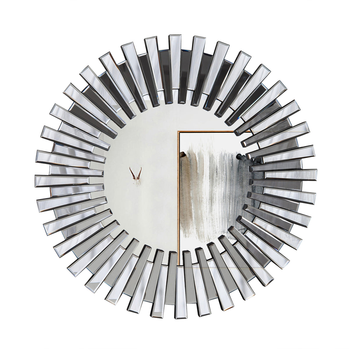 Circular Decorative Statement Wall Mirror for Entryway