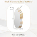 Irregular Wall Mirror Decorative, Antique-Gold Asymmetrical Mirror