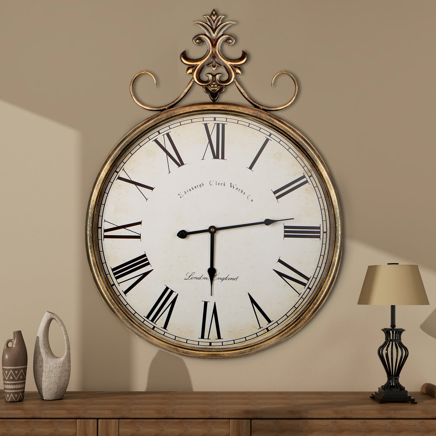 Large Clock Wall Decor, Vintage WallClock for Living Room