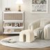 White Accent Upholstered Ottoman, N Shaped