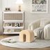 Camel Accent Upholstered Ottoman, N Shaped
