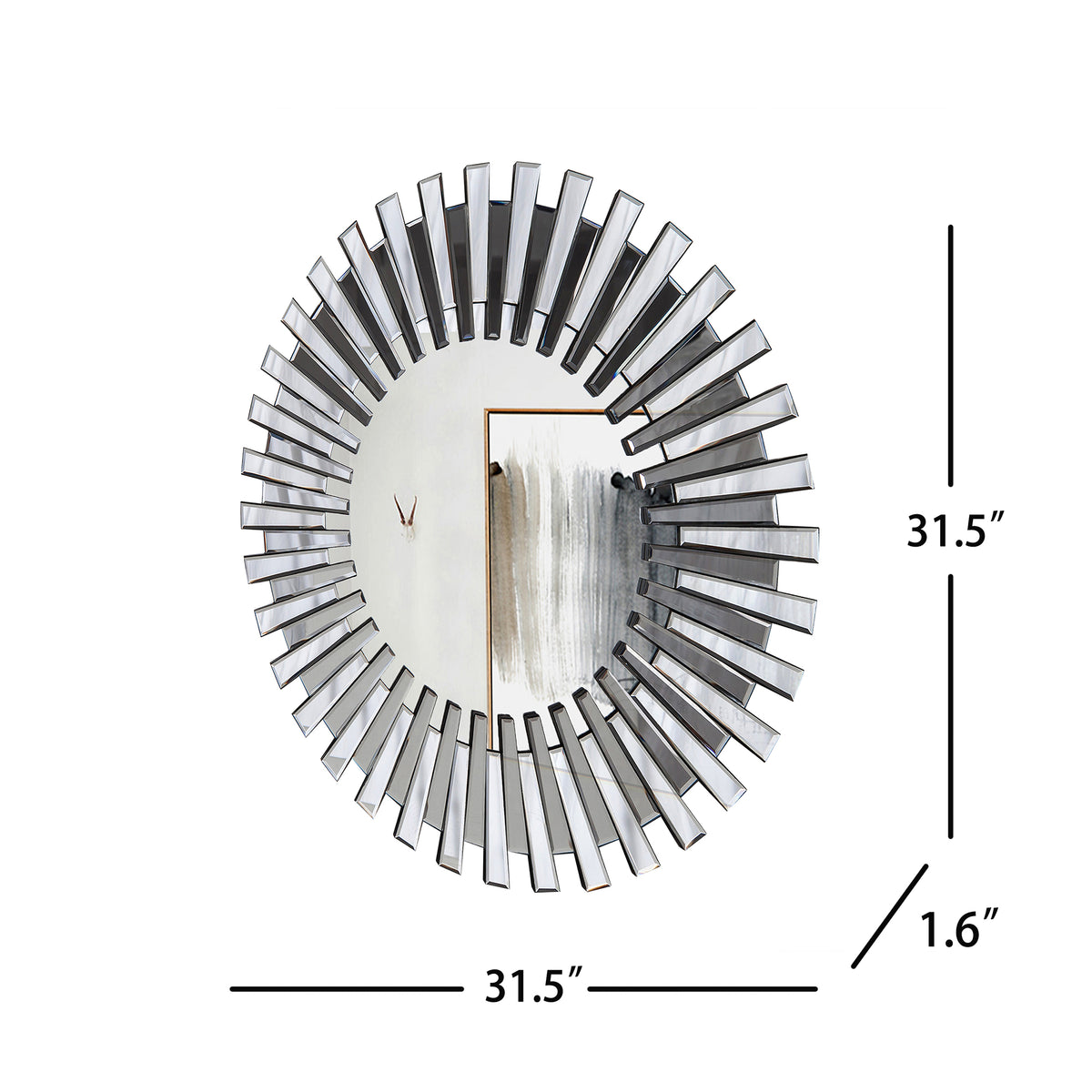 Circular Decorative Statement Wall Mirror for Entryway