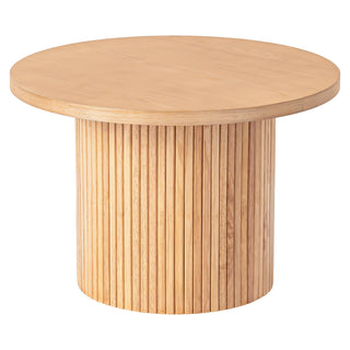 Pedestal Wood Round Coffee Table with Solid Wood Circle Pedestal Table