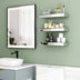 Silver Set of 3 Mirrored Glass Floating Shelves
