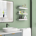 Silver Set of 3 Mirrored Glass Floating Shelves
