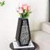 Black Crushed Diamond Mirrored Flower Vases Home Decor