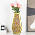Goldene Zerkleinerte Diamant-Spiegelvase Große Kristallblumenvase