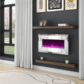 Riggleman Mirrored Wall Mounted Electric Fireplace with Remote Control