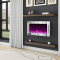 Modern Electric Fireplace with Crushed Diamond Inlay