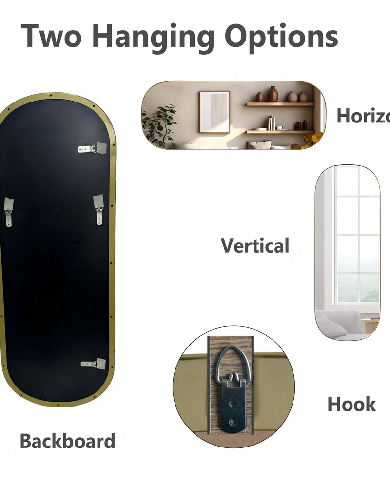 Oval Tall Mirror for Wall, Full Length Mirrors