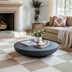 Black Minimalist Round Magnesium Oxide Coffee Table