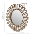 Gold Sunburst Decorative Round Wall Mirror