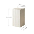 White Grid-Tiled Modern Square Accent Table