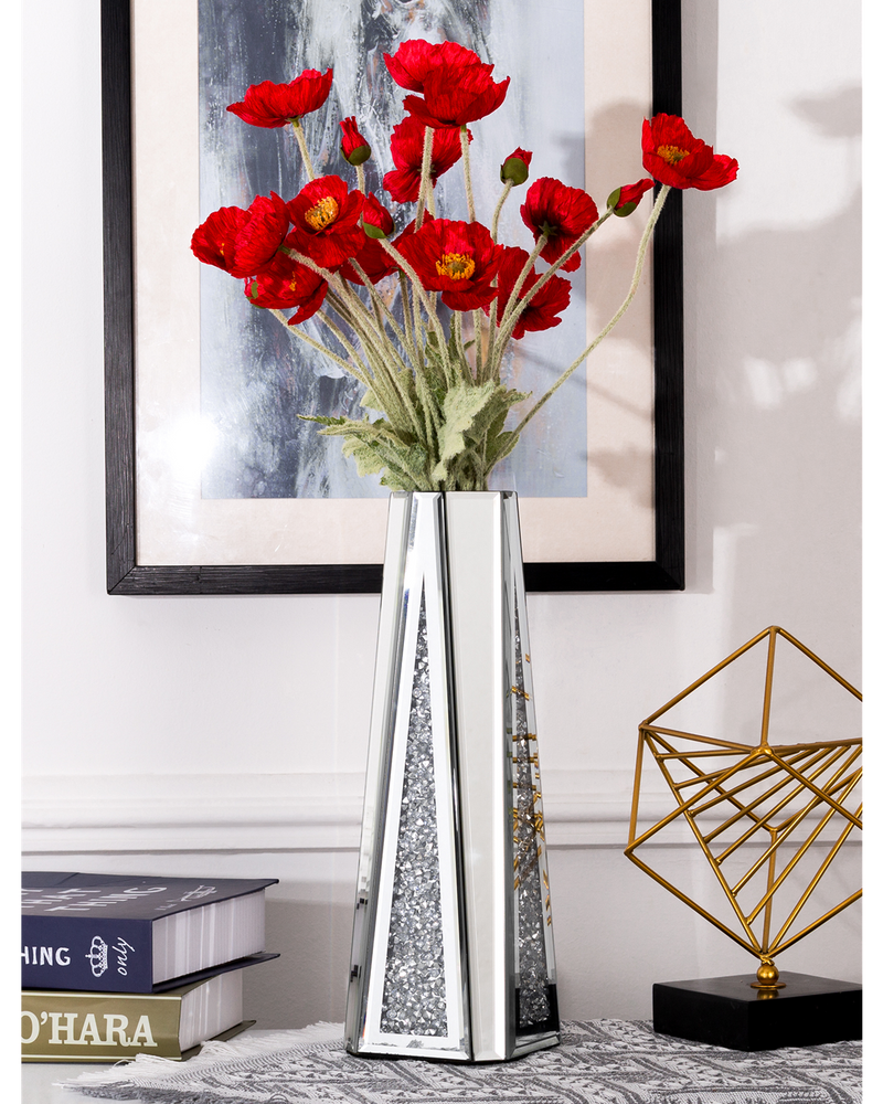 SHYFOY Flower Vase Crushed Diamond Mirrored Vases for Home Decor