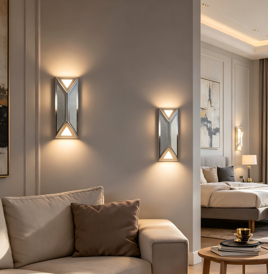 2-Pack Mirrored Wall Sconce LED Indoor Wall Lamp