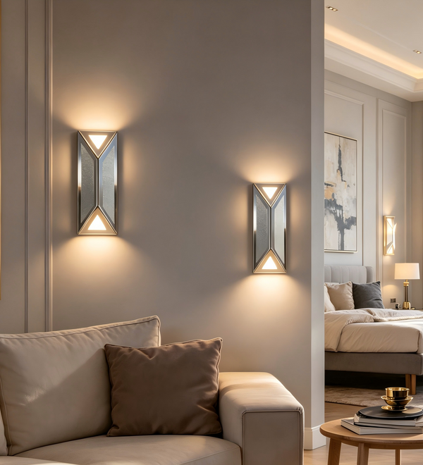 2-Pack Mirrored Wall Sconce LED Indoor Wall Lamp