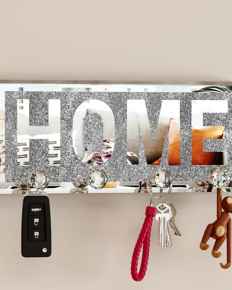 SHYFOY Glitter Mirrored Home Letter Plaque Sign for Wall Decor