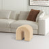 Camel Accent Upholstered Ottoman, N Shaped