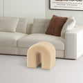 Camel Accent Upholstered Ottoman, N Shaped