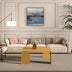 Square Coffee Table, Solid Ash Wood Coffee Table Accent Table for Living Room