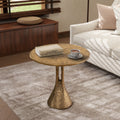 Antique Brass Round End Table