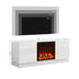 Elektrischer Kamin 63" TV-Ständer - Moderne Hochglanz Medienkonsole - Weiß