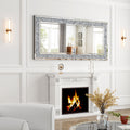 Floor Mirror, Glass Full Length Mirror with Crushed Diamond Frame