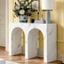 Modern Hallway Console Table in Faux Marble Finish