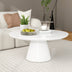 Mesa de Centro Redonda Moderna Blanca con Cono