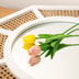 Large Rattan Mirror for Wall Decor Boho White Frame Wood