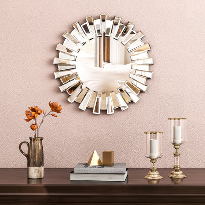 Circular Decorative Statement Wall Mirror for Entryway
