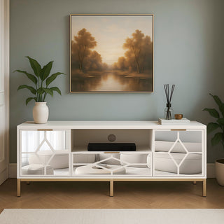 SHYFOY 60 In Modern Wood TV Stand Media Console