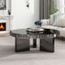 Black Mirrored Coffee Table with Marble Pattern