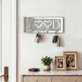 GOOD Mirrored Key Holder with Crystal Hooks, Sparkly Silver Mirror Wall Decor
