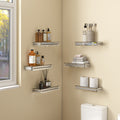 Mirrored Floating Shelves Wall Mounted Set of 6, Glitter Glass Mirror Storage Wall Shelves